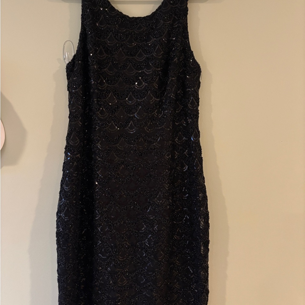 SD Collection Black Sequin Sleeveless Sheath Mini Dress